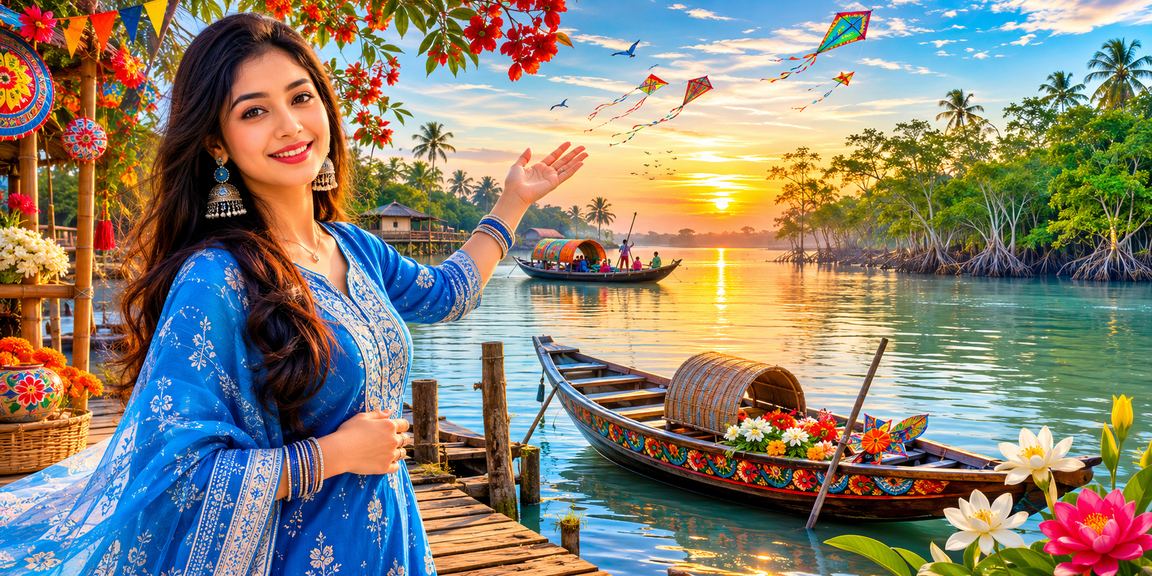 সুন্দরবনের পরিবেশে সালোয়ার কামিজ পরে ক্যাসিনো বিনোদন উপভোগ করছেন একজন বাংলাদেশি নারী